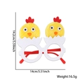 Easter party glasses featuring cartoon chick hatching from eggshell with size dimensions - Egg Shell Round Chick Style