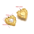 Golden stainless steel heart pendant with white pearl inlay and 19x18.5mm size specs - 19*18.5mm Irregular Heart with Pearl (Gold)