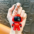 Cute red cartoon astronaut robot keychain charm for school bags and car keys gift - Red