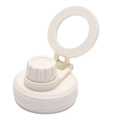 Portable cream white magnetic phone holder water bottle lid with a folding handle - Ivory