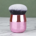Pinceau fond de teint champignon avec poils bicolores et base en métal or rose - Or Rose