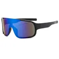 Occhiali da ciclismo con montatura nera opaca e lenti a specchio blu sport C4 - Montatura Nera Lenti a Specchio Blu