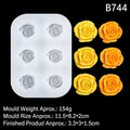 Silikonform mit 6 Rosen für Fondant und Schokolade, ideal für DIY-Handwerk und Dekoration - 2# Rosenform / Transparent