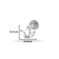 Piercing labret in acciaio inox con foglie di zircone misura 0,51 cm x 0,64 cm - Cluster a 3 Foglie Marquise (0159-1#) / Argento