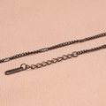 Cadena de eslabones negra de acero inoxidable con extensor y cierre de mosquetón - 2mm de Ancho 16+3cm de Largo / Negro
