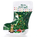 Dark green Christmas stocking shaped stand-up pouch with reindeer and tree patterns - 12x20.5cm (Green Medium)