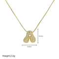 18k gold plated bubble letter R necklace with dimensions 16.3mm by 15.9mm - Letter A / Gold