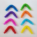 Set of 8 colorful flexible plastic pop tubes for sensory stress relief in various vibrant colors - Diameter 17mm Length 12cm / Multicolor