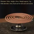 Porte-encens lotus en bronze pour spirales et bâtonnets, plateau rétro de 3,8cm - Petit Plateau + Gourde Bronze Cyan