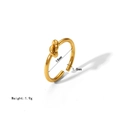 Vergoldeter offener Knotenring aus Edelstahl mit 18mm Innendurchmesser - Gold Knoten-Stil (YYR023184-G)