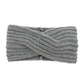 Fascia per capelli in maglia intrecciata grigio scuro con trama spessa per l'autunno - Grigio Medio