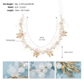 Dettaglio fascia sposa foglie dorate con dimensioni 35cm e decorazioni in finta perla - Bianco (HS-J6843GWHITE)