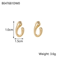 Golden teardrop stainless steel earrings, size 1.0cm x 1.5cm, weight 3.6g minimalist style - Mini Teardrop Stud Earrings (BE47681DW0)