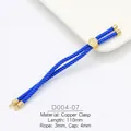 Detailed view of 3mm blue braided cord with 18k gold plated copper slide buckle - Blue