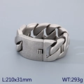 Retro 31mm wide silver Cuban chain bracelet in 304 stainless steel, 210mm length - Antique Silver Bracelet (21cm)