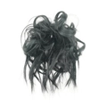Rommelige knot haarstukje van zwarte synthetische vezel met elastiek voor dames - Zwart (1#)