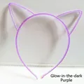 Close-up of the non-slip teeth on this purple glow-in-the-dark cat ear headband - Luminous Cat Ears / Purple