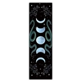 Vertical wall hanging decor with moon phases and snake motifs on black canvas - Style 43 / 40x150cm