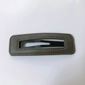Gray rectangular leather hair clip with sleek texture and black metal BB base - Gray