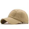 Distressed US flag camouflage baseball cap in khaki cotton with vintage worn-out details - Adjustable / Camel (05)