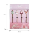 4-piece stainless steel Christmas spoon set with cartoon charms in pink gift box - 410 Gold Spoon Set - Pink Gift Box