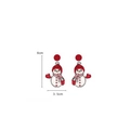 Christmas snowman drop earrings in red and white colors, size 6cm by 3.5cm wide - P5 Red Hat Scarf Snowman