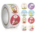 Pegatinas de Pascua 2,5cm en rol con diseños de conejos, pollitos y huevos - K-177(Conejo de Pascua Huevo)