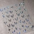 Iridescent butterfly and star nail stickers with laser metallic finish model M-48 - Holographic Butterfly Style (M-499)