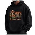 Schwarzer Fleece-Hoodie mit Herbstkreuz-Print und inspirierendem Spruch für Damen und Herren - S / Autumn is God's Way Druck / Schwarz
