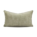 Nordic rectangular woven cushion in light green and beige with dark green piping - 30*50cm [Cover Only] / Summer Fragments Butterfly Green