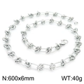 Silver stainless steel knot necklace for men with 600mm length and 6mm width - Necklace / 60CM / Steel
