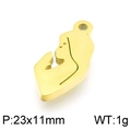 Golden stainless steel prayer girl pendant charm measuring 23x11mm for DIY jewelry - Long Hair Female Profile Silhouette (KLJ4877-Z)