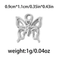 Ciondolo a farfalla in acciaio inossidabile 304 argento da 0,9cm x 1,1cm - Farfalla d'argento