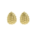 Orecchini a lobo a goccia in oro 18K con design a rete di perline metalliche lucide - goccia