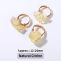 Anillos ajustables de citrino amarillo natural con hilo dorado, tamaño de piedra 12-26mm - Citrino Natural / Abierto Ajustable