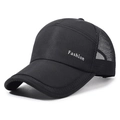 Gorra de béisbol de malla negra transpirable para hombre con bordado Fashion deportivo - Ajustable / Negro