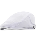 Gorra de malla blanca transpirable con hebilla de metal para protección solar de verano - Blanco puro