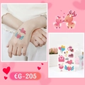 Tatuajes brillantes de corazón para San Valentín con alas y globos rosas y azules - EG-205 (Pegatina de Tatuaje con Purpurina)