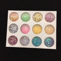 DIY resin art supplies 12-color star-shaped glitter set in white plastic tray organizer - 12-Color Star Sequins Set