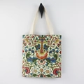 William Morris Canvas-Tragetasche mit Vintage-Blumenmuster und beigefarbenem Gurt - Schwarzes Buntes Blumenmuster