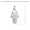 Stainless steel Hamsa Hand pendant variant, size 13x25mm for DIY jewelry making - Hamsa Hand-Silver (13x25mm) / 5 Pcs/Pack