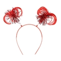 Patriotic red tinsel headband with spring bouncy balls for Independence Day party - Red