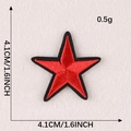 Red pentagram star embroidered patch with black border for DIY clothing and bags - Red 4.1cm (G1L-A-3-7热熔胶)