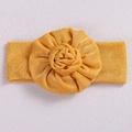 Handmade golden fabric flower headband with high elasticity for baby girls and toddlers - Gold Yellow