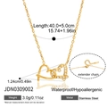 Dettagli della collana a doppio cuore in oro 18K con misure di 40+5cm di lunghezza - Collana a Doppio Cuore (JDN0309002)