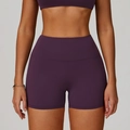 Short de yoga taille haute violet foncé avec une coupe de compression professionnelle - Violet Foncé
