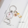 Detail view of letter K bottle opener keychain with dimensions 8cm and weight 29g - Letter K