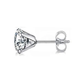 Classic 316 stainless steel round zircon stud earrings with a secure butterfly back closure - Silver / 3mm