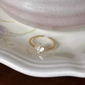 Golden butterfly open ring with white mother-of-pearl wings and small crystals - MOP Butterfly