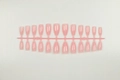 Close-up of 24-piece set of almond-shaped translucent light pink matte press-on nails - Jelly Light Pink (SD-19)